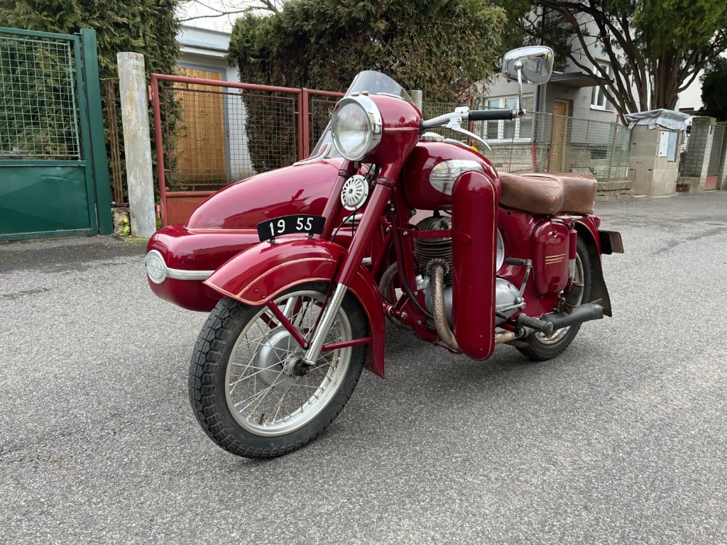  Jawa 250/353 kývačka se side Velorex 560, r.v. 1955 s TP